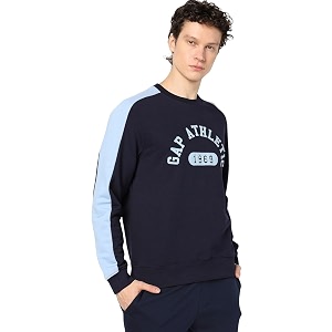 Gap Men Stylised Full Sleeves Crew Neck