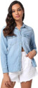 GAP Women Solid Casual Dark Blue Shirt