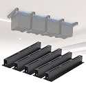 Garage Ceiling Storage Racks for 4 Bins, 17" Heavy Duty Steel Rails, Overhead Garage Storage Rack for 27 Gallon Totes, Powder Coated Tote Rack for Garages, Sheds, Storerooms