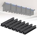 Garage Ceiling Storage Racks for 6 Bins, 17" Heavy Duty Steel Rails, Overhead Garage Storage Rack for 27 Gallon Totes, Powder Coated Tote Rack for Garages, Sheds, Storerooms