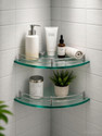 Garbnoire Multipurpose Glass Corner Shelf for Bathroom