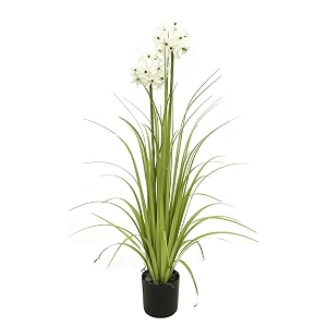 garden art artificial natural looking ht 36 inch allum grass plant with trendy plastic pot best for home office party wedding decor ga-b0002