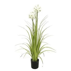 garden art artificial natural looking ht 36 inch allum grass plant with trendy plastic pot best for home office party wedding decor ga-b0002