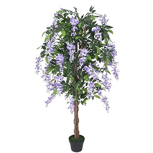 garden art artificial plant with pot gajw2426pr  real touch elegant indoor home officeparty wedding decor wisteria purple 150cm