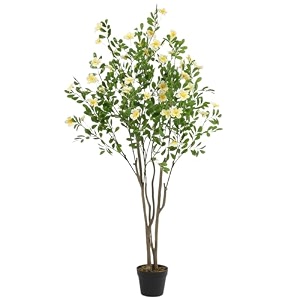 garden art artificial magnolia plant with pot  140 cm real touch flowering tree  elegant indoor home office party amp wedding decor  natural looking faux plant gajw3531