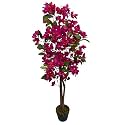 Garden Art 120 cm Artificial Bougainvillea Plant with Pot (Pink) | Real Touch Elegant Faux Plant for Home, Office, Party &amp; Wedding Decoration | GAJW3596