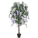 Garden Art Artificial Plant with Pot GAJW2426PR | Real Touch Elegant Indoor Home, Office,Party, Wedding Decor (Wisteria Purple 150cm)