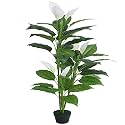 Garden Art Natural Looking Real Touch Artificial Plant (Ht 155cm) Without Pot for Indoor Home,Office,Patio, Living Room Decor (Artificial Plant, Spathiphyllum)