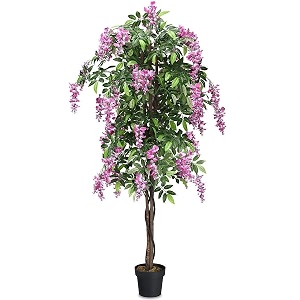 garden art artificial plant with pot real touch elegant indoor home officeparty wedding decor wisteria pink 150cm