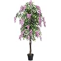 Garden Art Artificial Plant with Pot| Real Touch Elegant Indoor Home, Office,Party, Wedding Decor (Wisteria Pink 150cm)