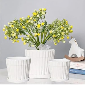 garden art ceramic pot for plants white-9 ga26071-w