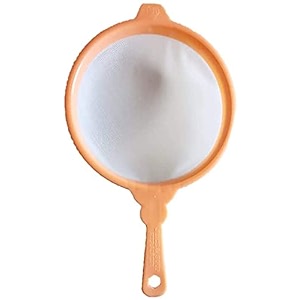 plastic juice strainer 33 cm large chalni  double mesh jali for tea mango ras soup  kitchen sieve with handle random color