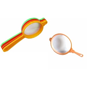 set of 1 plastic juice strainer and 4 plastic tea strainers total 5 pieces can be used for ras juices tea coffee also known as chalni jari jhar