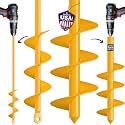 Garden Auger Drill Bit for Planting - Pack of (2) - 1.6”x16.5” &amp; 3.5”x16” – Garden Spiral Hole Digging for Planting, Bulbs, Bedding Plants &amp; More - Compatible with 3/8 Inch Hex Drive