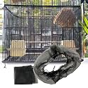 Garden Bird Cage Cover, Parrot Seed Catcher Seeds Guard Mesh Net with Ajustable Buckle for Round Square Square Cages, 1 pcs