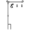HOOSUN - Garden Flag Stand, Garden Flag Holder, Weatherproof Powder Coated Metal Pole with Garden Flag Clip and Stoppers