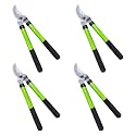 GARDEN GURU Bypass Loppers Tree Trimmer Clipper – Compact 15-inch High Carbon Steel Blade Gardening Loppers Pruning Shear Comfort Grip Handles Heavy Duty Branch Cutter Thick Branches w Ease (4 Pack)