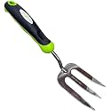 Garden Guru Stainless Steel Hand Weeder Fork Tool – Rust Resistant Stainless Steel – Ergonomic Handle – Great for Planting, Spreading Mulch, Weeding, Loosening & Transplanting Soil