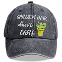 Garden Hair Don’t Care Hat, Adjustable Washed Cotton Embroidered Baseball Cap