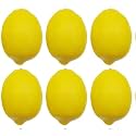 Garden Hub Artificial Lemons Faux Lemon 2.5 X 3.7inches for Fake Fruit Bowl, Home Kitchen Table Cabinet Party Decor Photography Prop (Pack of 6pc)