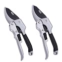 garden shears, Japanese scissors gardening tools, plant pruners for flower, rose, stem, fruit tree, florist cut fresh floral clippers, sharp pruning snips (Silver - 2 pack, 2)