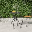 Garden Table Anthracite Steel Small Non-Slip,Anthracite Garden Dining Table Compact Design for Outdoor Use, Modern Mesh Top, Durable Steel Construction Patio Furniture