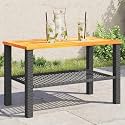 Garden Table Black and Brown,Stylish Modern Outdoor Garden Table with Durable UVResistant Design for Gatherings, Patios & Gardens Patio Furniture
