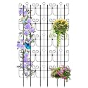 Garden Trellis for Climbing Plants, Outdoor Rustproof Heavy Duty Plant Climber Support for Flowers, Vine, Cucumbers, Expandable Height & Width, No Dig Decorative Garden Fence Panels