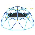Gardenature 10FT Climbing Dome with Hammock and Swing, Outdoor Jungle Gym for Kids, Geometric Dome Climber Supporting 880 Lbs Anti-Rust Metal Outdoor Play Structure ASTM Approved Blue