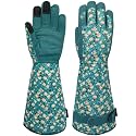 Gardening Garden Gloves for Men Women,Thorn Proof Rose Yard Work Glove with Touchscreen,Gifts,Lake-blue,Large