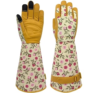 gardening garden glovessynthetic leather thorn proof yard work gloves with touchscreengifts for womenyellowmedium