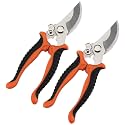 Gardening Shears with Thickened Steel Blades for Home Gardens and Balcony Plants, Ergonomic Anti-Slip Handle for Easy Pruning of Shrubs and Branches (Orange, 7.48 × 2.28 × 0.47 in)