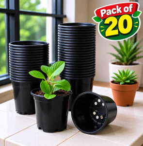 gardeningwala 6 inch black nursery pots plant container set