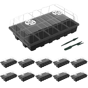 gardzen 10-set garden propagator set seed tray kits with 150-cell seed starter tray with dome and base 1534 x 934 15-cell per tray
