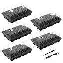 Gardzen 5-Set Garden Propagator Set, Seed Tray Kits with 75-Cell, Seed Starter Tray with Dome and Base 15" x 9" (15-Cell Per Tray)