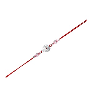 gargi by pn gadgil and sons 925 silver  silver circle flowral rakhi  gifts for men and boys  rakshabandhan rakhi for brother  rakhi for boys amp men with certificate of authenticity