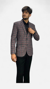 gargian master cut checkered single breasted formal party men blazer