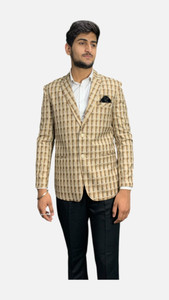 gargian master cut checkered single breasted formal party men blazer