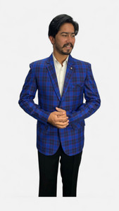 gargian master cut checkered single breasted formal party men blazer