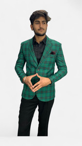 gargian master cut checkered single breasted formal party men blazer