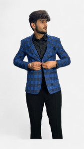 gargian master cut checkered single breasted formal party men blazer
