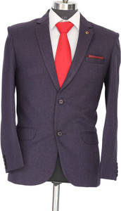 gargian master cut men solid single breasted formal party blazer purple
