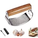 Garlic Press Rocker 2026 New,Portable Manual Stainless Steel Garlic Press Rocker Crusher Masher with Garlic Peeling Drum for Home Kitchen Utensils Garlic Crusher (1-pcs)