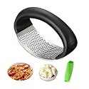 Garlic Press Rocker, 2026 New Stainless Steel Portable Manual Garlic Crusher, with Garlic Peeler and Garlic Press Rocker Set – Easy Kitchen Gadget for Effortless Garlic Crusher (1PCS)