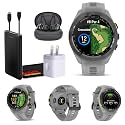 Garmin Approach S70 Golf GPS Watch AMOLED 42mm (Gray) Earbuds Bundle