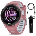 Garmin Forerunner 265S Music GPS Running 42 mm Smartwatch, Pink with AMOLED 1.1in Touchscreen Display E-Bank Bundle, Pink +E-bank