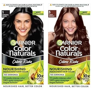 garnier color naturals crme hair color shade 1 natural black 70ml  60g and garnier color naturals men natural black 30ml30gm