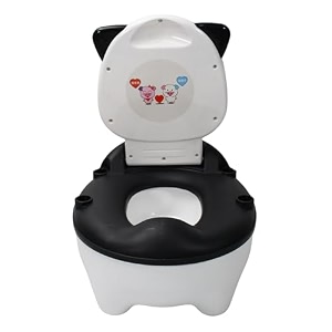 garth potty training toilet seat  lightweight portable potty great for travel  chair with lid and high back support for toddler boys girls  potty seat for 1 year child black color pack of 1