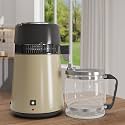 Garvee 1.1 Gallon Water Distiller 750W Home Water Purifier with Glass Jug Drinking Water Purification Filter Set Produces Water with 2ppm Purity Ideal for Home and Office Use - Golden