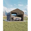 Garvee 10'X15'X9' Metal Carport, Enclosed Car Ports
